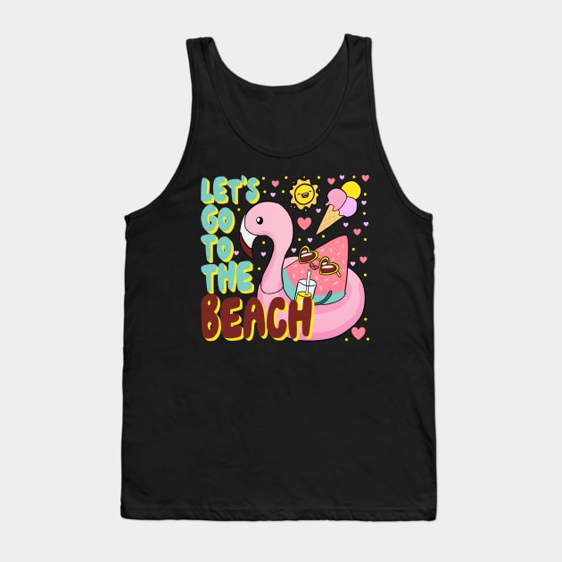 Let's go to the beach a cute and fun summer time design Tank Top by Yarafantasyart